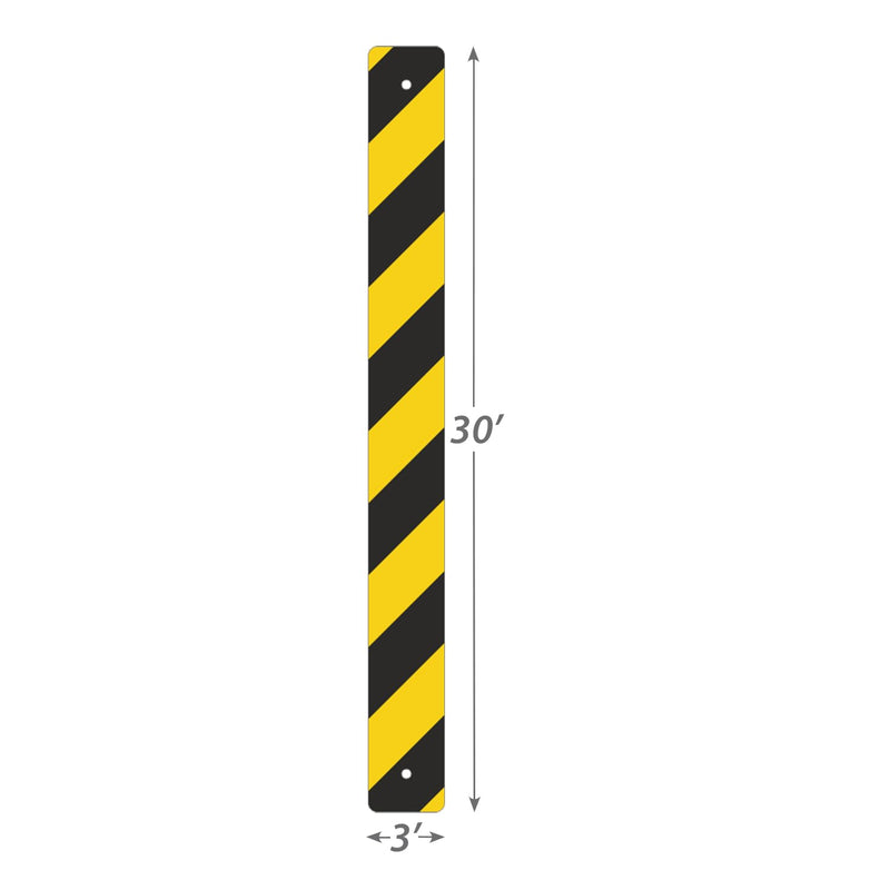 SmartSign - K-2185-FY-03x30 Reflective Sign Post Panel By | 3" x 30" 3M Fluorescent Diamond Grade Reflective Aluminum Black on Yellow Fluorescent 3M Reflective Aluminum 12 Year Durability 3" x 30"