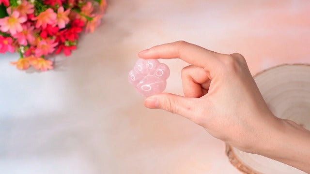 Fumete 2 Pcs Rose Quartz Cat Crystal Gift Decor