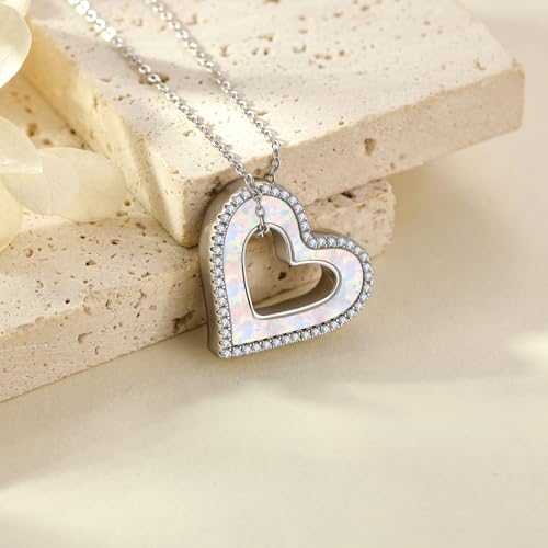 SNOWELLE Heart Urn Necklace 925 Sterling Silver Memorial Keepsake Jewelry