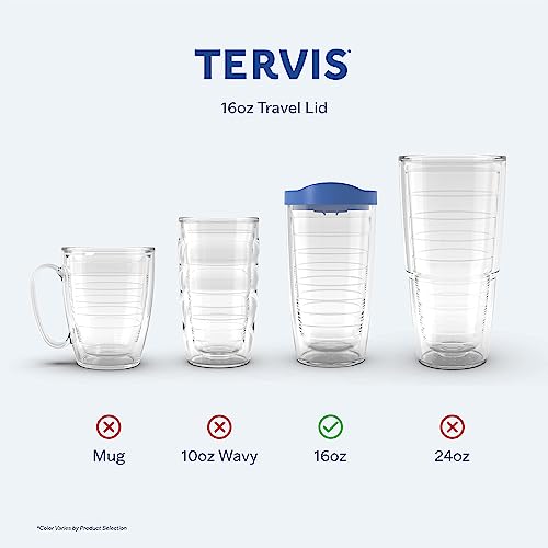 Tervis Travel Lid Made in USA Double Walled Insulated Tumbler Travel Cup Keeps Drinks Cold & Hot, Fits 16oz Tumblers, Turqoise (Pack of 4) Turquoise Fits 16 oz Tumblers 4-Pack