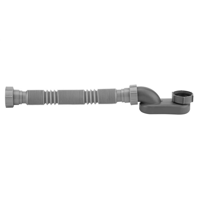 Flat 1.5 Inch P-Angle, Flexible Tub Shower Drain Grey Stand Up Tub Drain Set Ultra Thin Drain System for Bathroom Shower Trays (41.9 x 8.1 x 7.3 cm)