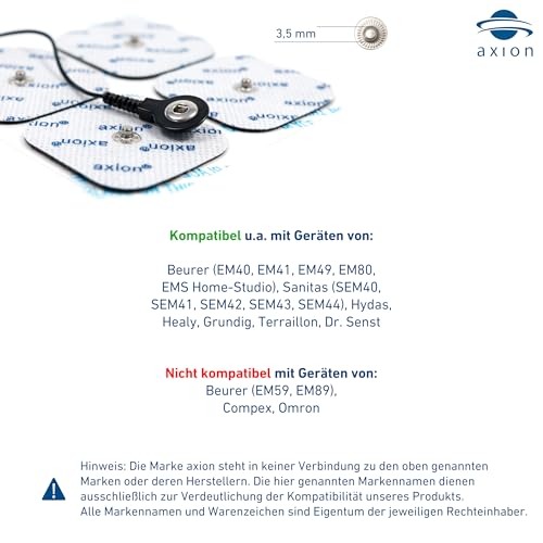 Sanitas Beurer Compatible Clectrodes 10x5 cm, 4 Pieces | Compatible with Sanitas TENS device and EMS muscle stimulator (eg SEM43, SEM44) & Beurer (eg EM49, EM56). Reusable