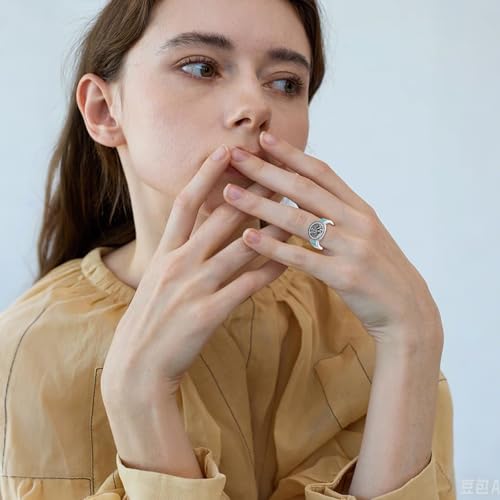 URONE Saint Michael/Benedict/Raphael/Virgin Mary/Christopher Ring 925 Sterling Silver Archangel Signet Ring Religious Jewelry Gift for Women Men #7-10 St. Michael 7-10