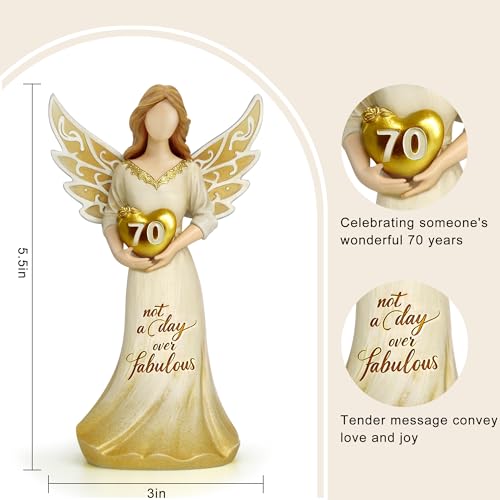 70th Birthday Gifts for Women, Hand-Painted Resin Figurine Décor 70th Birthday Gifts