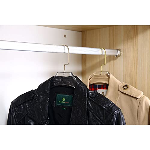YBM Home Quality Acrylic Clear Coat Hangers Made of Clear Acrylic for a Luxurious Look and Feel for Wardrobe Closet, Clothes Hangers Organizes Closet, Without Bar, Silver w/Flat Hook, 4118-1 1 Gold W/ Flat Hook