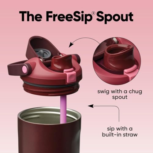 Owala FreeSip Sway Stainless Steel Water Bottle 40 oz Black Cherry 40 Ounces