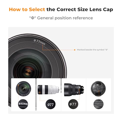 K&F CONCEPT 62mm 4-in-1 Center Pinch Lens Cap Cover + UV/CPL/ND Lens Filter Kit (3 Pieces)