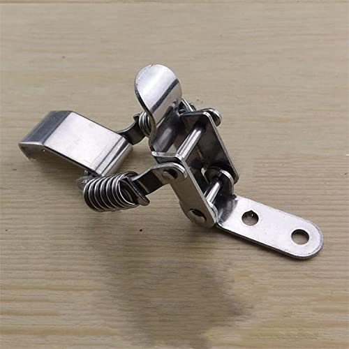 NRC&XRC Stainless Steel Rustic Industrial Double Spring Locking Latch Hasp Chest Toggle Catch Clasp Furniture Hardware Accessories w/Screws (4, M) 4 Medium