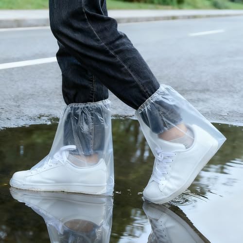 10 Pairs Shoe Covers Waterproof Disposable for Men and Women | Waterproof rain shoe covers with elastic, transparent overshoes, waterproof, disposable boot covers