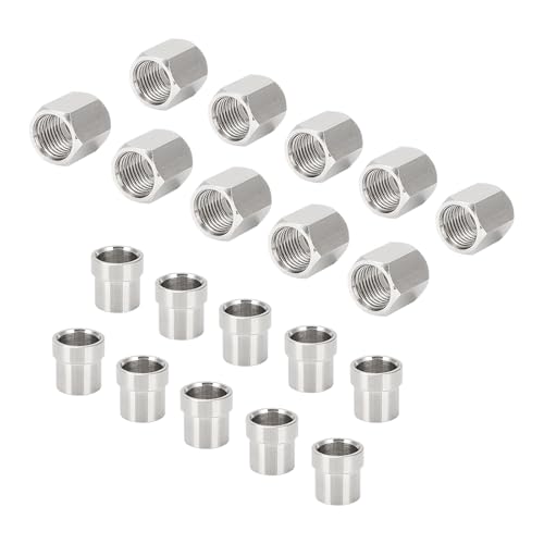 AUTOVIC #6 stainless steel tube adapter nut and sleeve set for 3/8-inch hard line