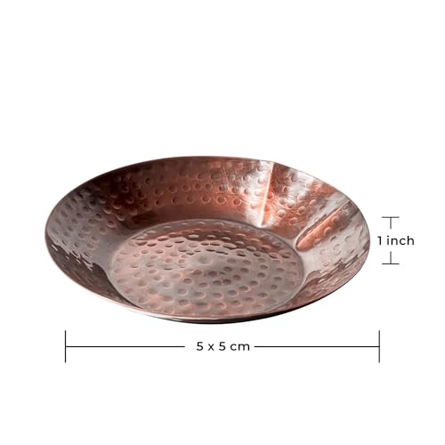 Copper Spoon Rest for Stove Top - Hammered Copper Utensil Holder & Kitchen Accessories - Farmhouse Rustic Utensil Holder for Countertop - Act as Coffee Bean Tray, Jewelry Dish