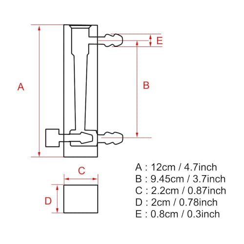 LZQ-7 Flow Meter with Control Valve, 1-10L/min Flow Meter for Unidirectional Measurement of Gas Oxygen Airflow with 8mm Barbed for Industrial Applications