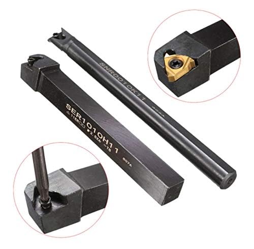 14pcs SER 1010H11 Male Thread Turning Tool Holder + SNR 0010K11 CNC Lathe, Female Thread Rotary Tool Holder with 11ER AG60 11IR AG60 CNC Indexable Threading Carbide Blade