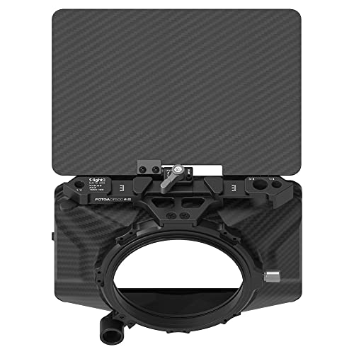 FOTGA Mini Lightweight Clamp-On Matte Box with Carbon Fiber Top Flag for DSLR Mirrorless Camera Compatible with 4x4 4x5.65 67mm/72mm/77mm/82mm Filters (Starter Version)