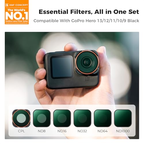 K&F CONCEPT Variable ND Filter Set for GoPro Hero 13 Black Variable ND2-32&ND32-512