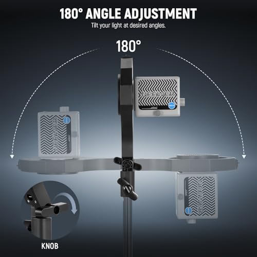 NEEWER Bowens Mount Adapter Holder, Mini to Bowens Mount Adapter Ring with Umbrella Socket, 5/8" Receiver, 180° Tilt for ONLY NEEWER Mini Mount Lights, CHB1