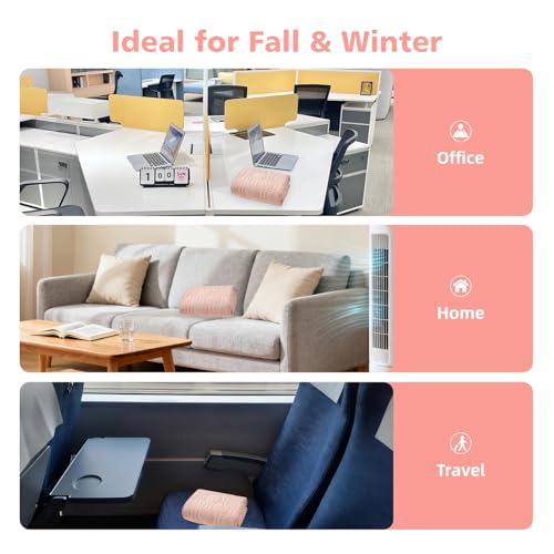 Quilted Fleece Wearable Blanket, Soft Warm Plush Throw for Office & Couch, Dual-Fabric Shawl with Snaps Blush Pink