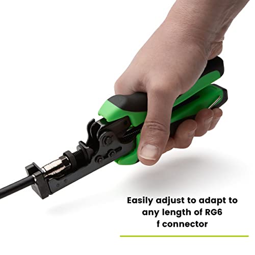 trueCABLE F Connector Compression Tool, Adjustable for RG6, RG 6 Quad Shield, & RG59 F-Connectors, Coax Cable Crimper