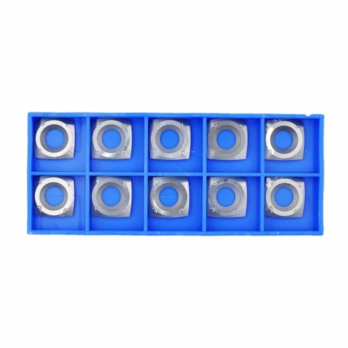 CDBP 14mm square negative rake carbide turning inserts, 14x14x2mm replacement cutters, 10-piece set