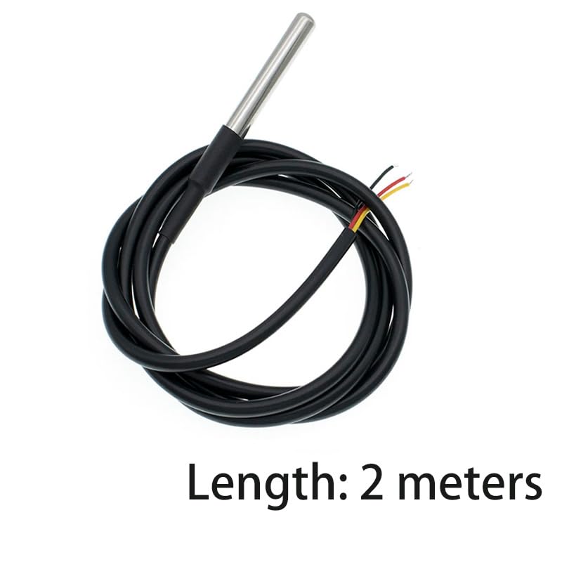 [Australia - AusPower] - 5pcs DS18B20 Temperature Sensor Temperature Probe Stainless Steel Package Waterproof 2M 