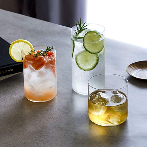 Toyo Sasaki Glass B-09127CS Whiskey Glass, Rock Glass, 12.8 fl oz (355 ml), Set of 6, Usuhari, On the Rock Glass, Shatter-Resistant, Cup, Made in Japan, Dishwasher Safe Transparent 6 Pieces