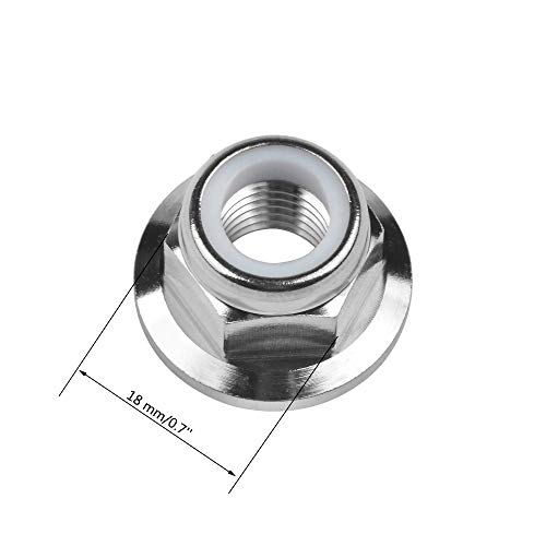 Wanyifa M12 titanium flange nylon lock nuts, 1.25mm pitch, six-piece pack