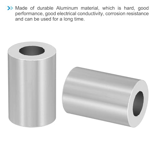 PATIKIL M10 aluminum spacers, 5-piece silver round metal spacer screw standoffs displayed together