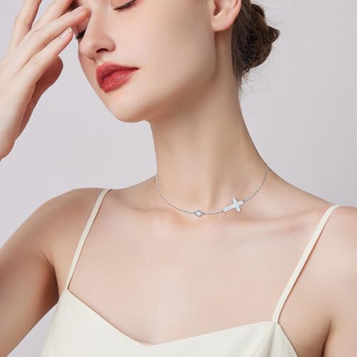 Urn Necklaces for Ashes for Women 925 Sterling Silver Cremation Memory Pendant Necklace Jewellery Keepsake for Human Ash Gifts Cross