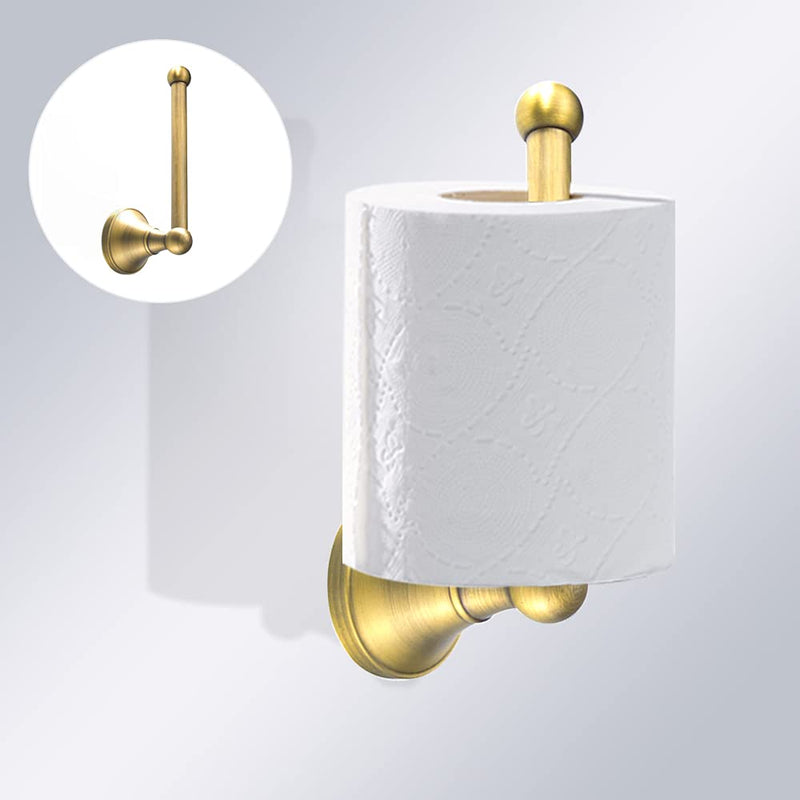 Leyden Antique Brass Toilet Paper Holder Towel Ring, Brass Hand Towel Holder Bathroom Accessories Set Retro Bathroom Hardware Tissue Toilet Roll Holder for Home or Kitchen, 2 Pieces