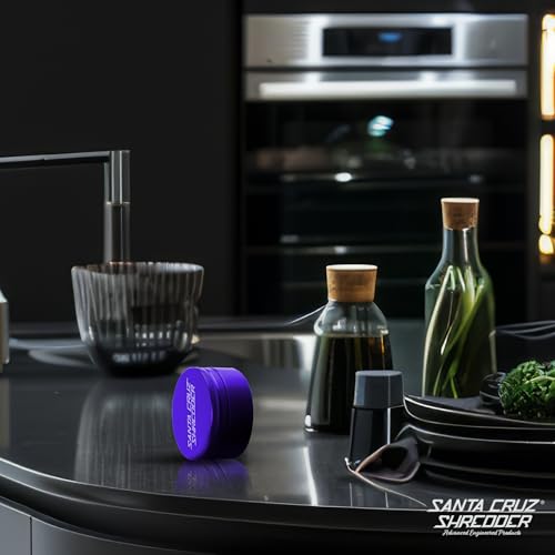 Santa Cruz Shredder Metal Herb Grinder Knurled Top for Stronger Grip 2-Piece 2.2" (Purple) Purple Medium (2.2 Inch)