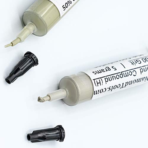 TechDiamondTools Diamond Polishing Paste Kit — 3 Grits (1050, 1500, 3000) | USA Made | Oil-Based Syringes | Progressive Polishing Set for Metal, Glass, Gemstone, Knife, Jewelry | 50% Diamond Powder 1050 1500 3000 Grit High 50% concentration