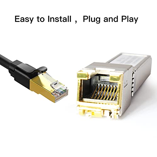 2 pieces 1.25/2.5/5/10G SFP+ RJ45 copper module - up to 30 m with CAT.6a/7 compatibility for Cisco, Ubiquiti, Netgear, D-Link, Supermicro, TP-Link, Mikrotik, Unifi and more, SFP 10GBase-T transceiver 2 Stück 10Gb SFP to RJ45 modul