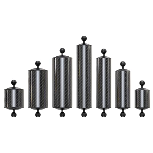Carbon Fiber Underwater Float Arm with Dual Ball Mounts for Photography and Video, Compatible with Diving Trays, Video Lights, Strobes (Black, 80mm5') 80mm5' black