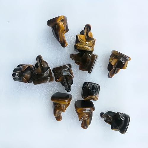 Natural Tiger's Eye 1.3 Inches Pocket Wizard Crystals and Healing Stone Animal Figurines,Hand Carved Room Decor Gemstone