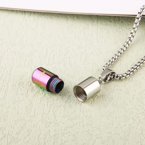 Urn Necklace for Ashes,Keepsake Cremation Jewelry for Human,Capsule Pill Necklace for Ashes Pink