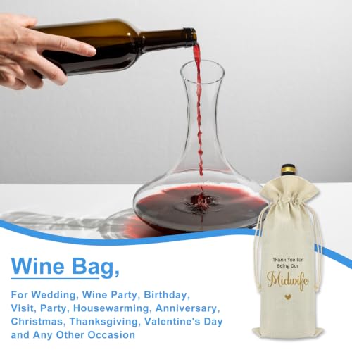 Mikela Thank You Wine Bag for Midwife Appreciation Gifts for Midwife Doula