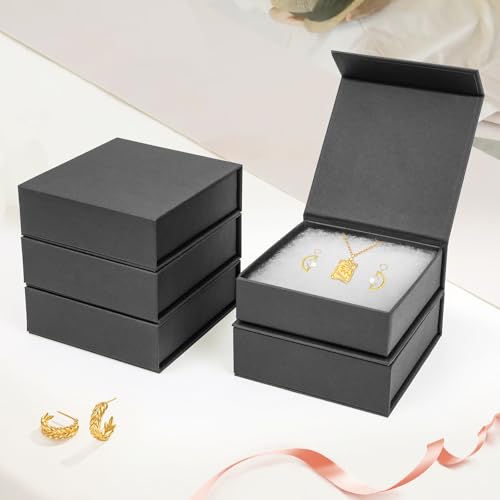 Jewelry Gift Boxes, 20 Pack 3.5x3.5x1.18 inch Small Jewelry Boxes, Small Gift Box for Necklaces Bracelet Earring Ring Gift packaging(Black) black1