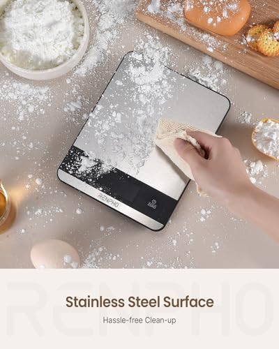 RENPHO Digital Kitchen Scale, 7 Units, Stainless Steel, High Precision