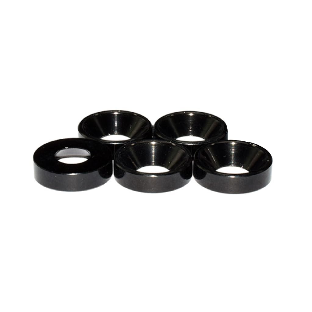 50pcs M6 Countersunk Washers Alloy Aluminum Screw Gaskets (Black) Black