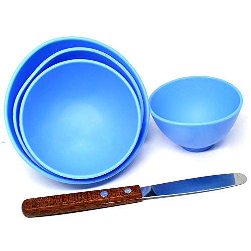[Australia - AusPower] - BONEW 4PCS Dental Plastic Mixing Alginate Modelling Carver Rubber Plaster Bowl +2 Mixing Spatulas 
