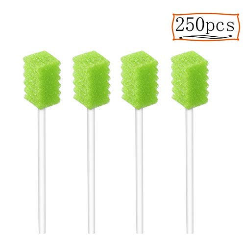 [Australia - AusPower] - (250 Pack) Disposable Oral Swabs, Sterile Dental Sponge Swabsticks Unflavored for Mouth, Gum Cleaning. 250green 
