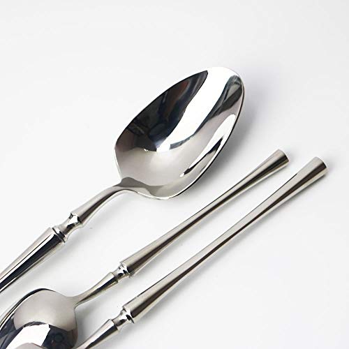 JASHII 20-piece 18/10 Stainless Steel Silver Flatware/Cutlery/Tableware Set Service for 4 Person, Include Knife/Fork/Spoon, Mirror Polished (Silver) service 4
