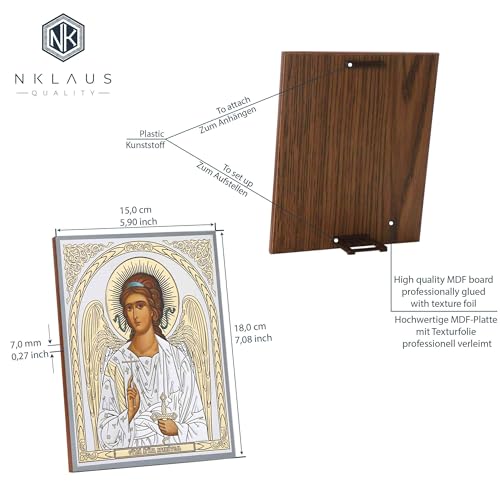 NKlaus - Guardian Angel - Wooden Icon 15 x 18 cm Christian Orthodox - Religious Blessing 13944