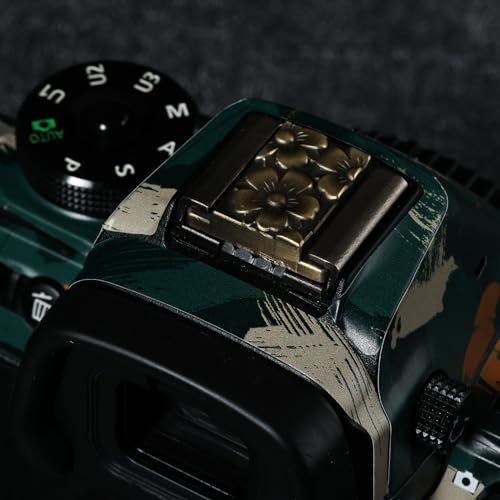 Metal Camera Hot Shoe Cover for DSLR/SLR-Cherry Blossom Bronze Brass