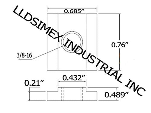 [Australia - AusPower] - 4PC Set T-Slot Nut Black Oxide Finish 3/8-16 Threads Table Slot 7/16 