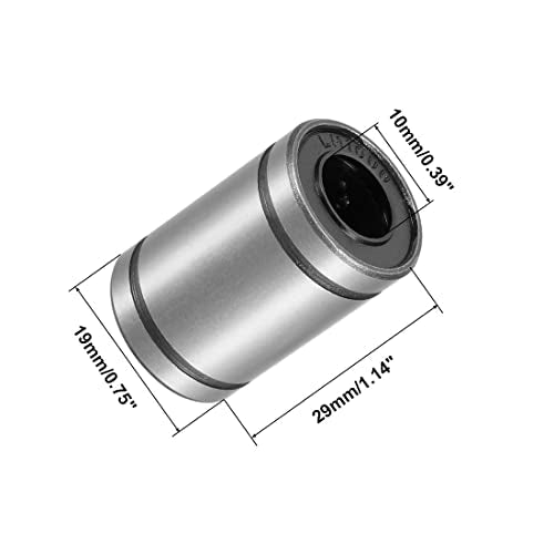 HiPicco Linear Ball Bearings, LM10UU 10mm Linear Motion Bushing Double Side Rubber Sealed Rod Liner Shaft Parts for CNC Machine 3D Printer 12 Pack