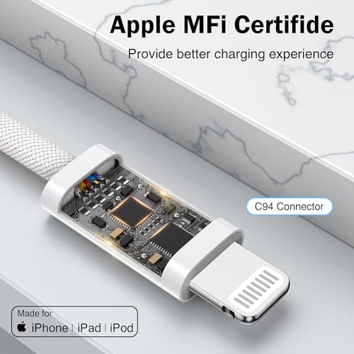 NIBIKIA USB to Lightning Cable 1 m + 1 m, [MFi Certified] iPhone Charging Cable | Apple Charging Cable iPhone Cable Fast Charging Cable for iPhone 14 13 12 11 Pro/Pro Max/Mini, XR XS Max X, 8 7 6 6s Plus