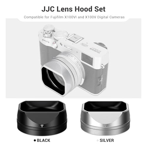 JJC Metal Lens Hood for Fuji Fujifilm X100VI X100V X100 VI V Accessories Black