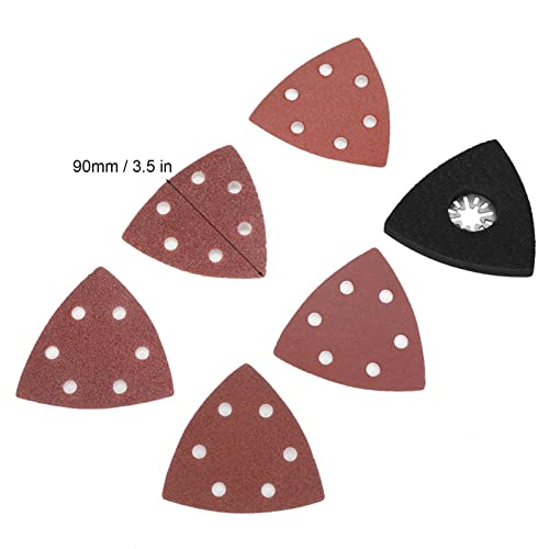 Pack of 101 Delta Sandpaper Triangular Sander, Sanding Pads Multi Sander, Sanding Set for Oscillating Multi Tool Cutting Cutter Pad