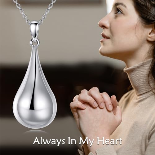 YFN Ashes Necklace for Women Sterling Silver Urn Jewelry for for Ashes Memory Necklace teardrop